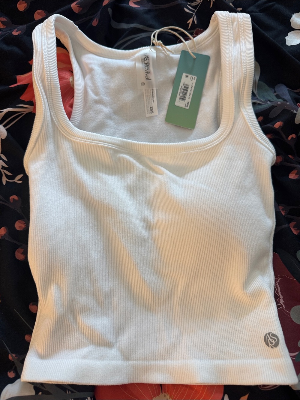 Altar'd State White Ribbed Square-Neck Tank